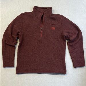 The North Face Men's Maroon Quarter Zip Sweater